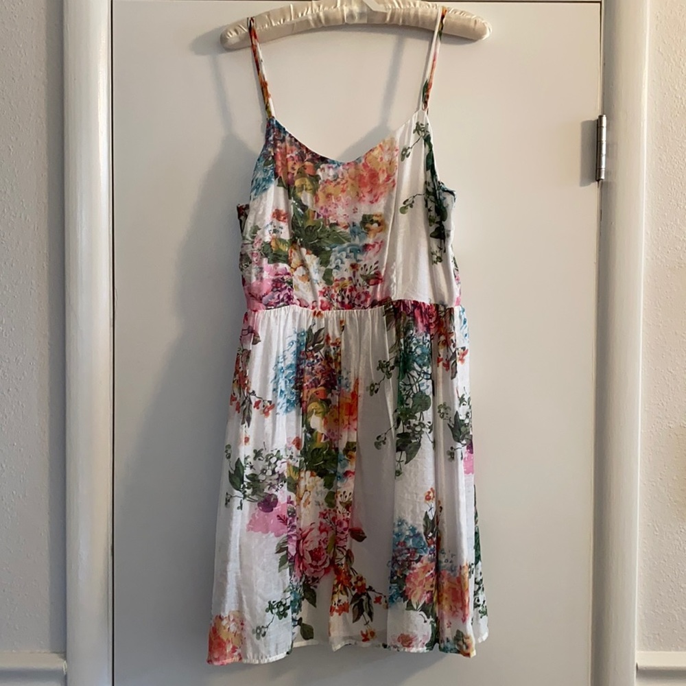 Aqua Floral Dress EUC